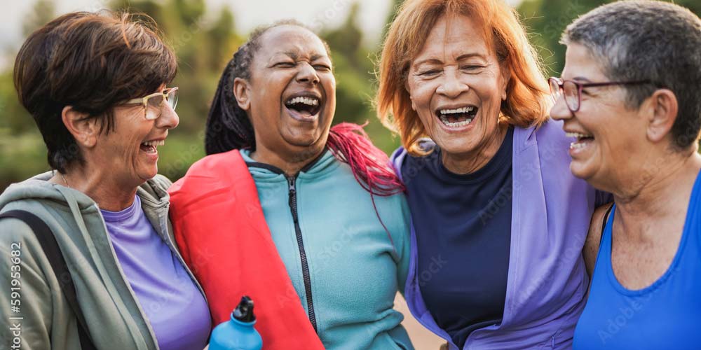 Praevention - 4 Seniorrinnen beim Sport