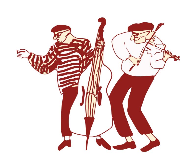 Illustration: zwei ältere Herren musizieren
